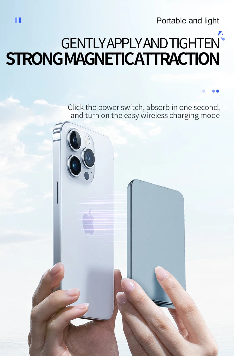 New Ultra thin Alloy Magnetic Powerbank Magnetic 20,000mah