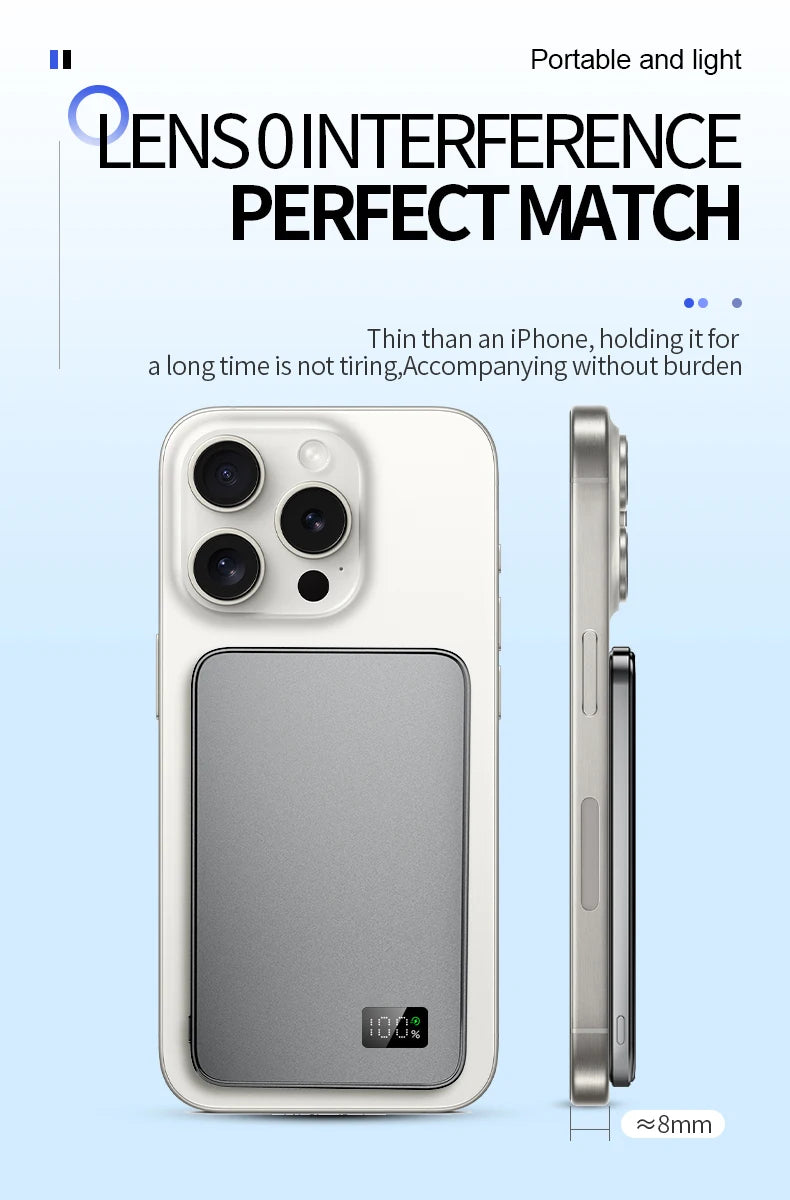 New Ultra thin Alloy Magnetic Powerbank Magnetic 20,000mah
